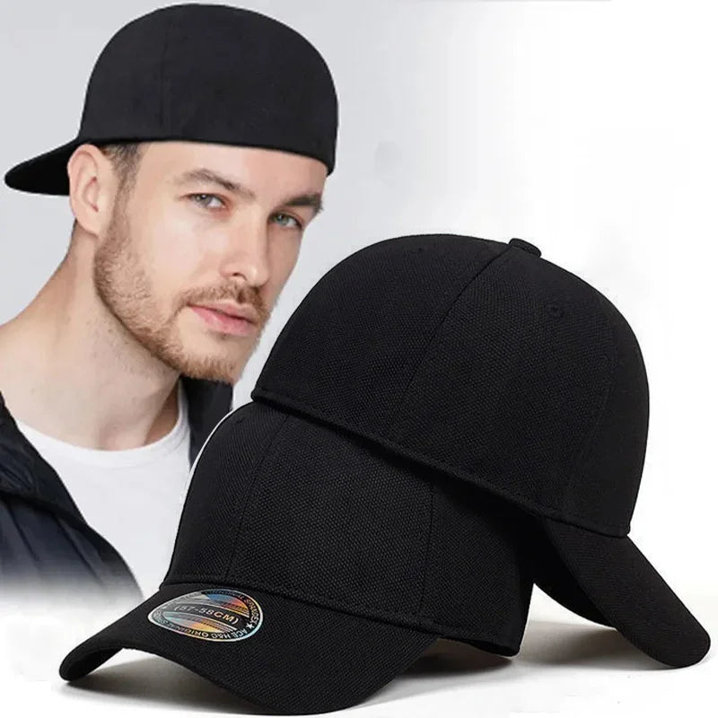 High Quality Baseball Cap Man Fitted Closed Full Cap Mesh Cap Outdoor Breathable Sports Cotton Sun Male Trucker Hat Gorras Hombre