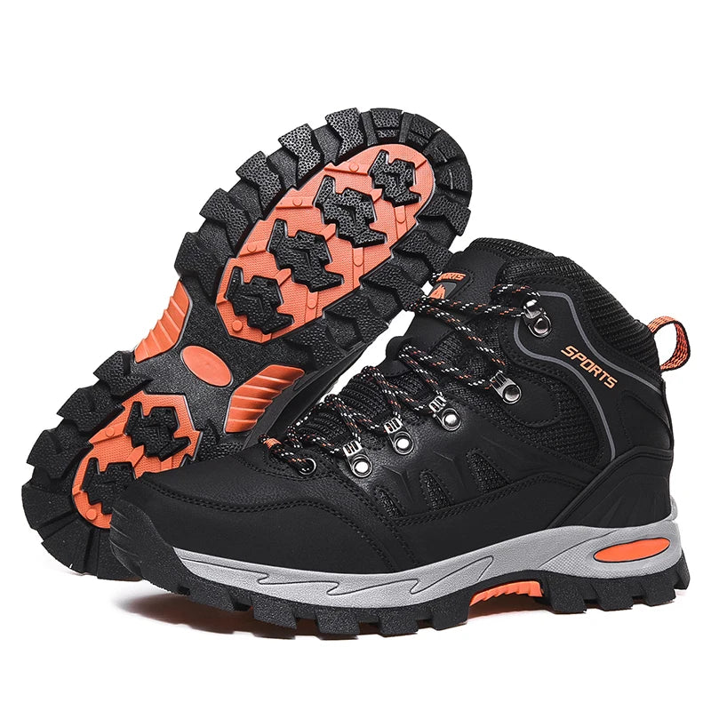 Outdoor Waterproof Hiking Boots for Men and Women, Spring and Autumn, Wear-Resistant Mountain Sports Boots, Hunting Sports Shoes
