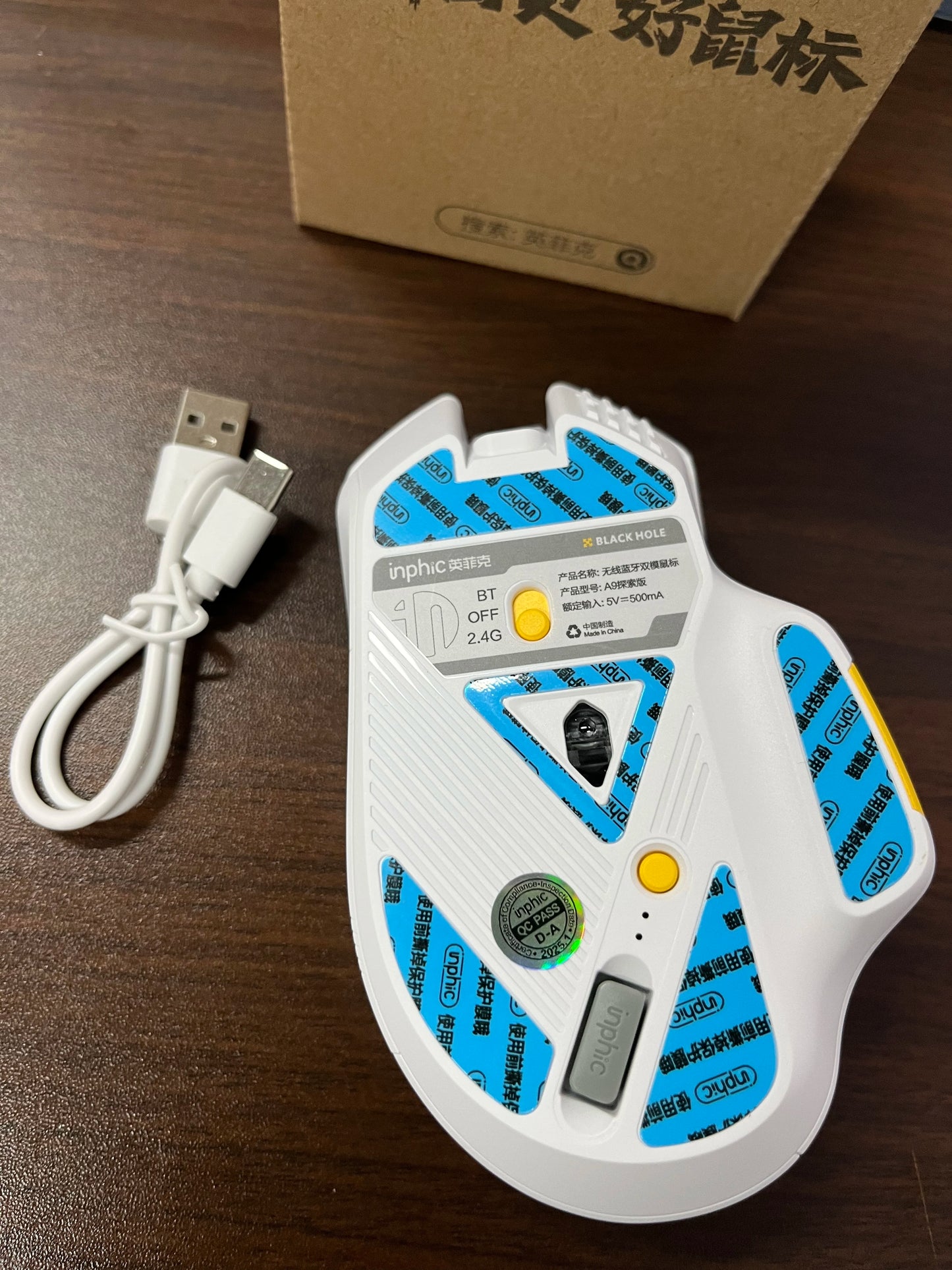 High Quality Inphic A9 200-2400dpi Blueto0th 5.0 Mouse Silent Charging Mechanical Feel Wireless Mouse for Tablet gaming mouse