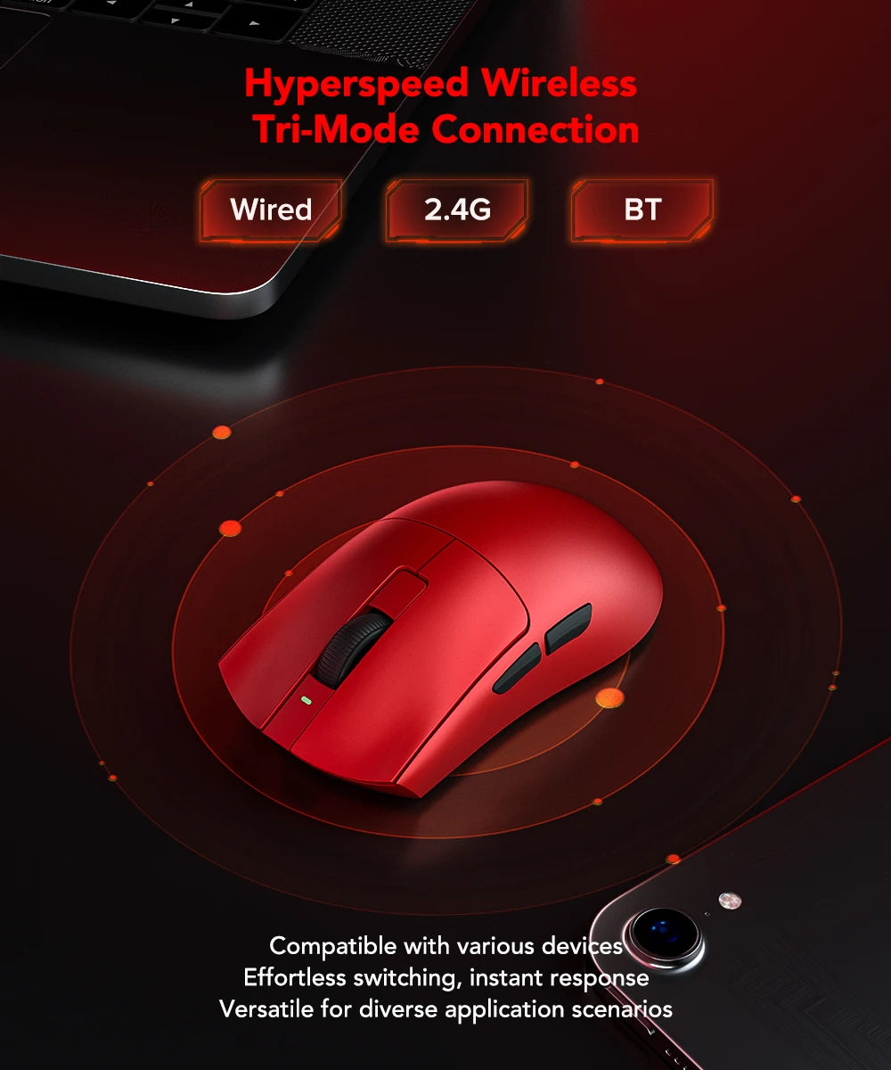 KYSONA Jupiter Series Gaming Mouse  Wired Wireless Mice 8Khz PAW3950 Sensor  Bluetooth 46g Rechargeable Web Driver For PC laptop