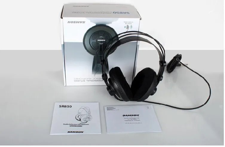 Original Samson SR850 Monitoring Headset Velour Earcup Semi-Open Monitor Headphone For Studio Recording Karaoke Game