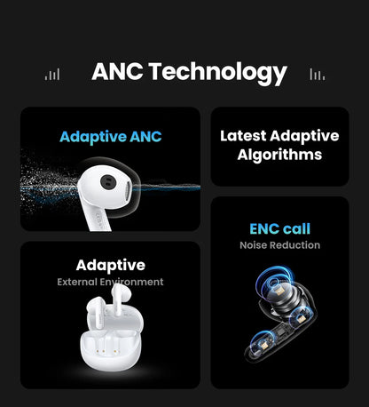 UGREEN ANC Semi-open TWS Adaptive Active Noise Cancelling Earbuds LDAC Hi-Res Audio Wireless Bluetooth Earphones Headphones