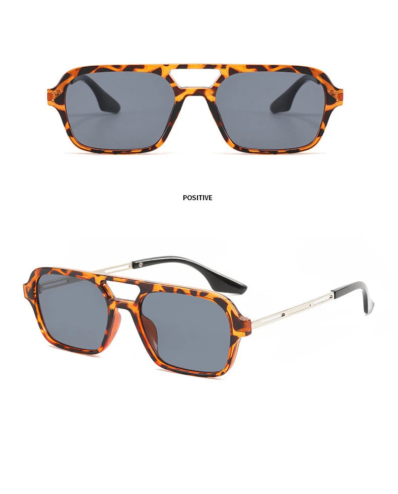 Square Small Frame Double Beam Sunglasses Pilot Retro Sunglasses Instagram Popular Classic Sunglasses 3517