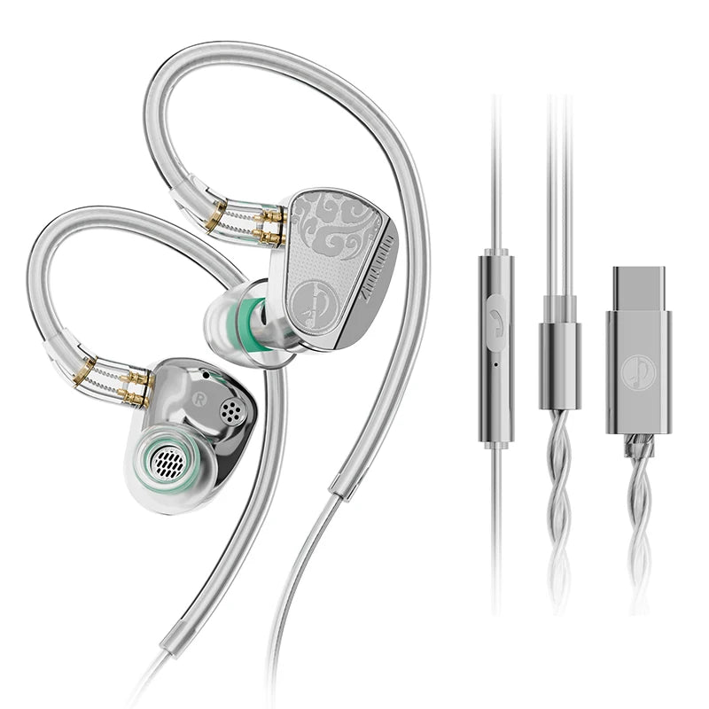 Zhulinniao JingHong Z3 2025 High-Fidelity In-Ear HiFi Earphones Dual Dynamic Drivers Metal Music Monitor Customizable Audio