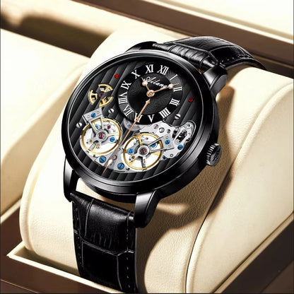 AILANG watch men's advanced expensive automatic mechanical watch Rome double tourbillon waterproof watch.