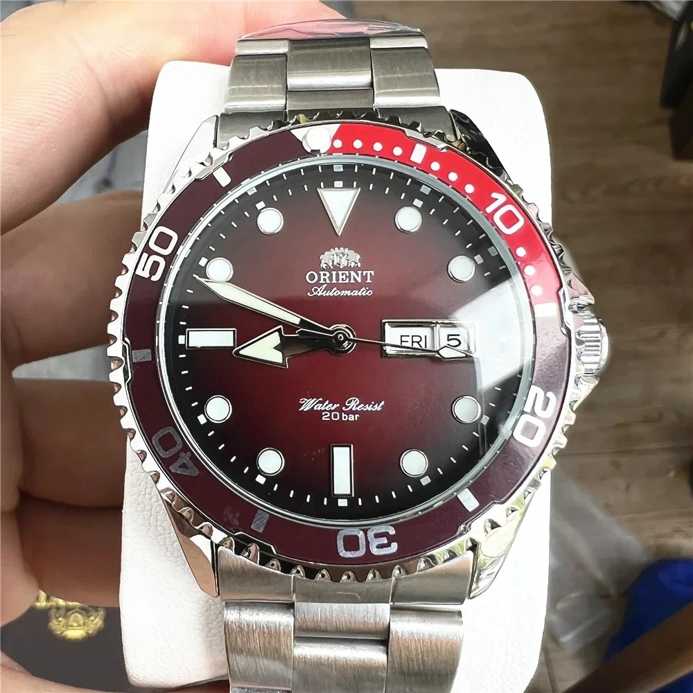 Orient Automatic Diver Watch Men 200M Waterproof Multi-Color Dial Stainless Steel Wristwatch