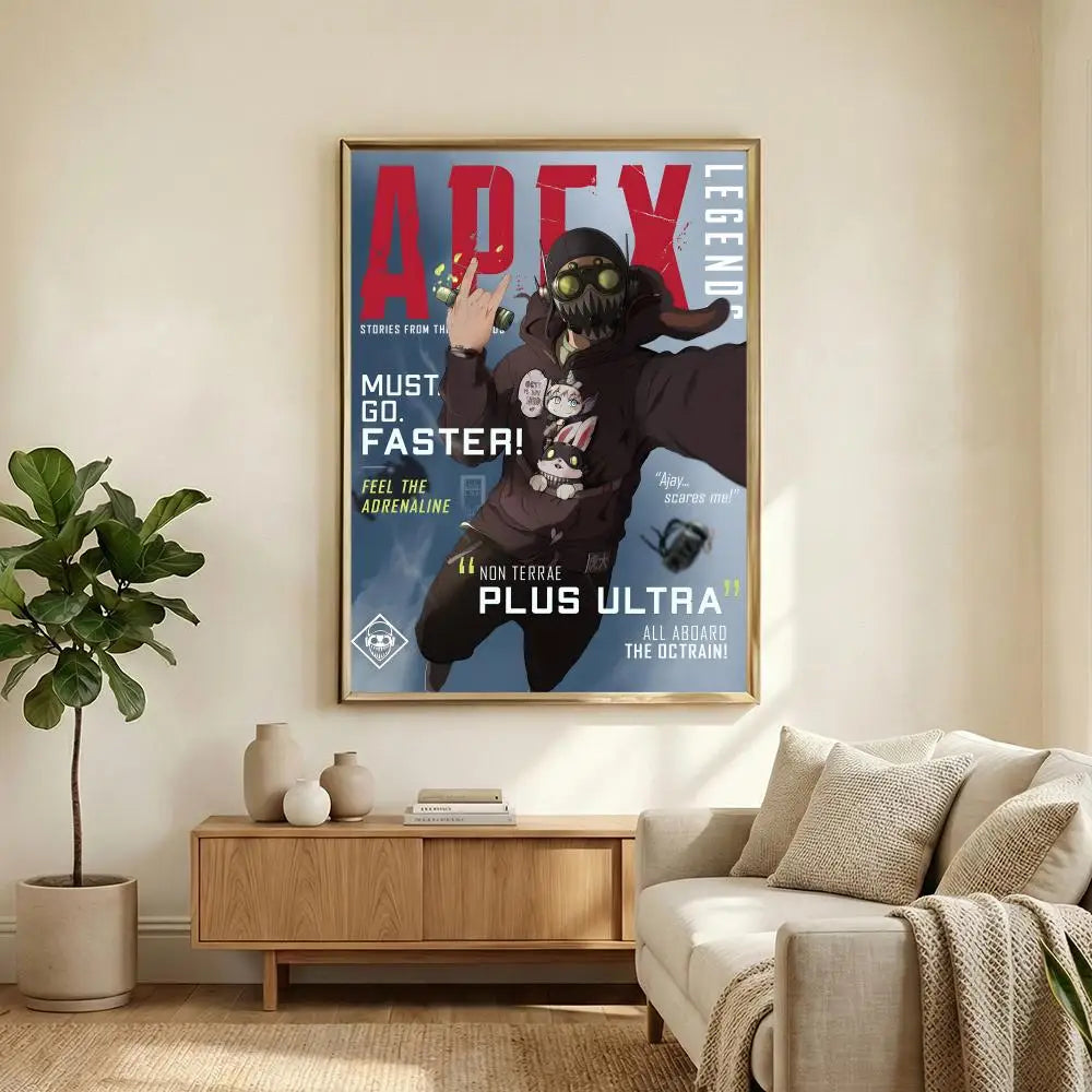 Apex Legends Poster HD Waterproof Self-Adhesive Wall Art with Multi-Scene Compatibility