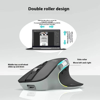 Acer Omr225 Gamer Mouse 3mode Bluetooth Wireless Mouse Dual Scroll Ergonomic Mouse Custom Programming Gaming Mice Office Mouses
