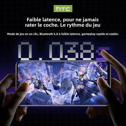 HTC NE70 Bluetooth Earphones Touch Screen TWS in-Ear Wireless Headphones AI Translator Noise Reduction Earbuds Game Heatset