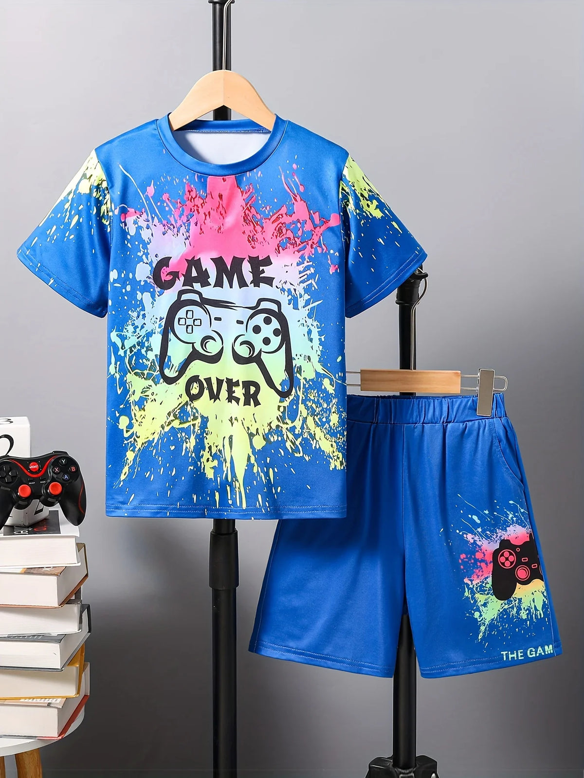 Children's Clothing Suit For Boy Short Sleeve Boy Child Shorts 3D Game Handle Fashion Children Summer Clothes Children's Sets