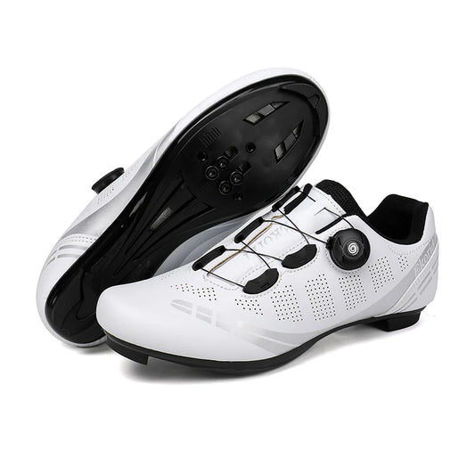 Zapatillas de ciclismo para hombre y mujer, para bicicletas de carretera, competición y carrera, con sistema automático de bloqueo, zapatillas deportivas de ciclismo de velocidad compatibles con calas SPD