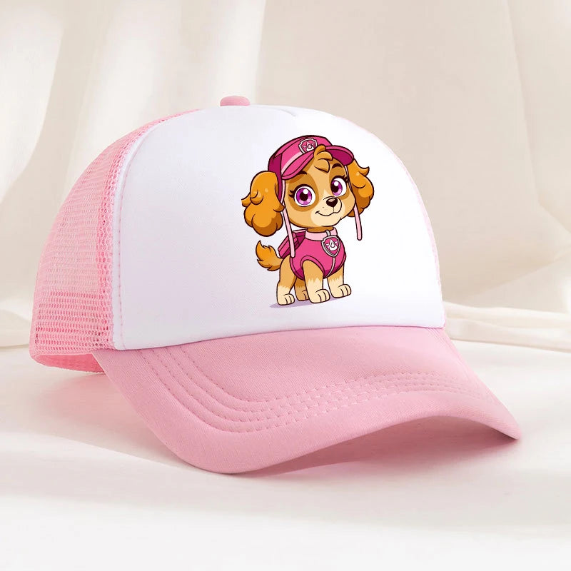 Baseballkasket til drenge og piger – justerbar sommerhat med Anime-motiv fra Paw Patrol med Chase og Skye – sød retro solhat – hovedbeklædning til voksne – gave