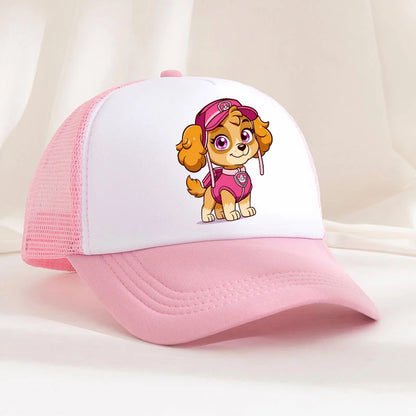 Baseballkasket til drenge og piger – justerbar sommerhat med Anime-motiv fra Paw Patrol med Chase og Skye – sød retro solhat – hovedbeklædning til voksne – gave