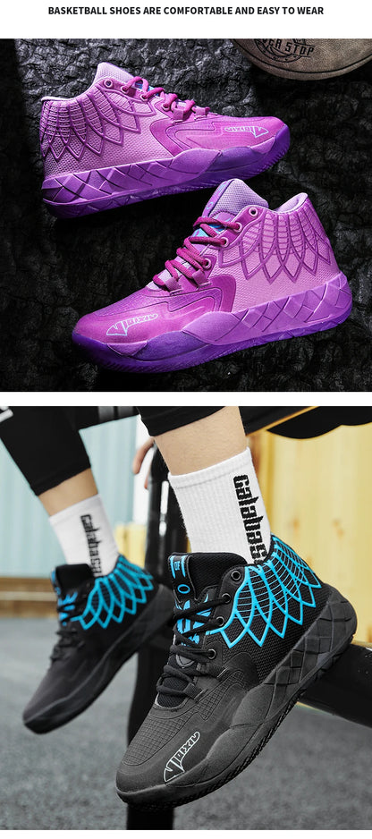 Three-ball generation Lamelo Ball basketball shoes Yin-yang high-top practical youth student basketball shoes men's sports shoes