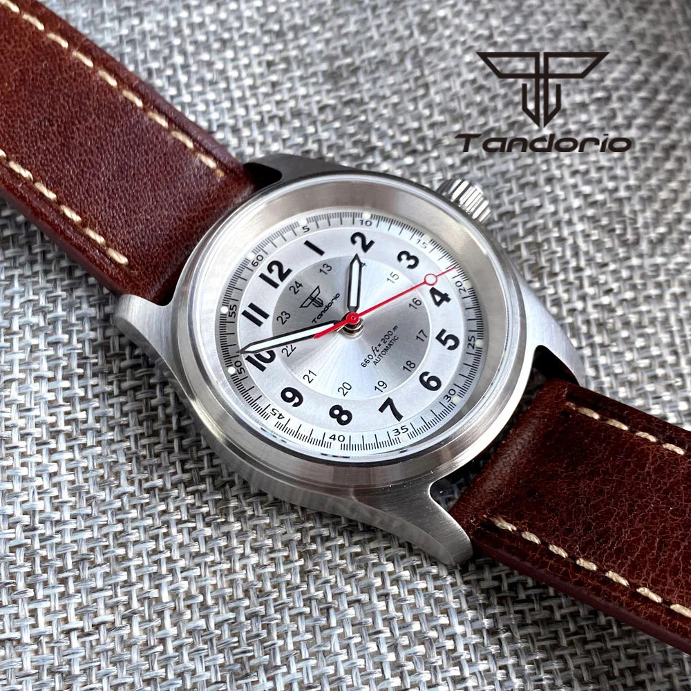Tandorio 36mm Fashion 20BAR Automatic Dive Pilot Watch for Men Ladies NH35/PT5000/Miyota8215 Movt Sapphire Wristwatch Green Lume