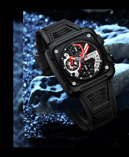 Top Brand CURREN Men's Watches Luxury Square Quartz Wrist Watch Original Waterproof Luminous Chronograph Watch for Men Relogio