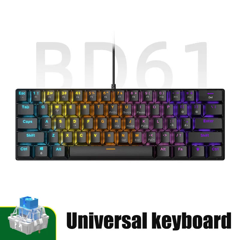 RGB Teclado mecanico branco 60% mechanical keyboard gaming white clavier gamer blanco tecla key board black pc keyboards