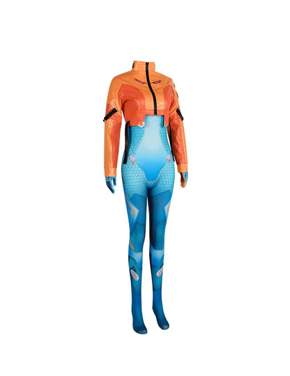 Costume cosplay Overwatch 2 Juno con parrucca, completo full set da eroina supporto, outfit per Halloween e Carnevale, Juno Teo Minh, donna e ragazza
