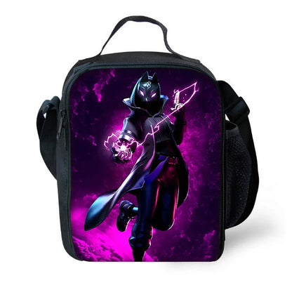Isolierte F-FortniteS Hot-Game-Tasche für Kinder mit großem Fassungsvermögen – wiederverwendbare Thermo-Kühltasche/Lunchbox für Jungen, Mädchen, Schüler, Outdoor und Picknick