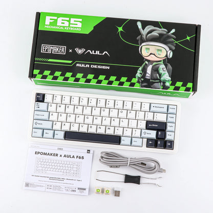 EPOMAKER x AULA F65 65% Layout Wired/Bluetooth 5.0/2.4G Wireless Hot-Swap Gasket-mounted Mechanical Gaming Keyboard for Mac/Win