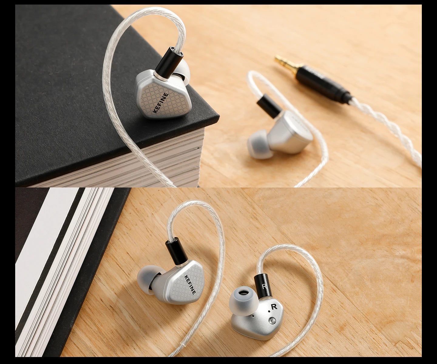 Angelears Kefine Klean SV 10mm DLC Diaphragm Dynamic Driver IEMs Hi-Fi In-ear Earphone with Nozzles and SPC Cable