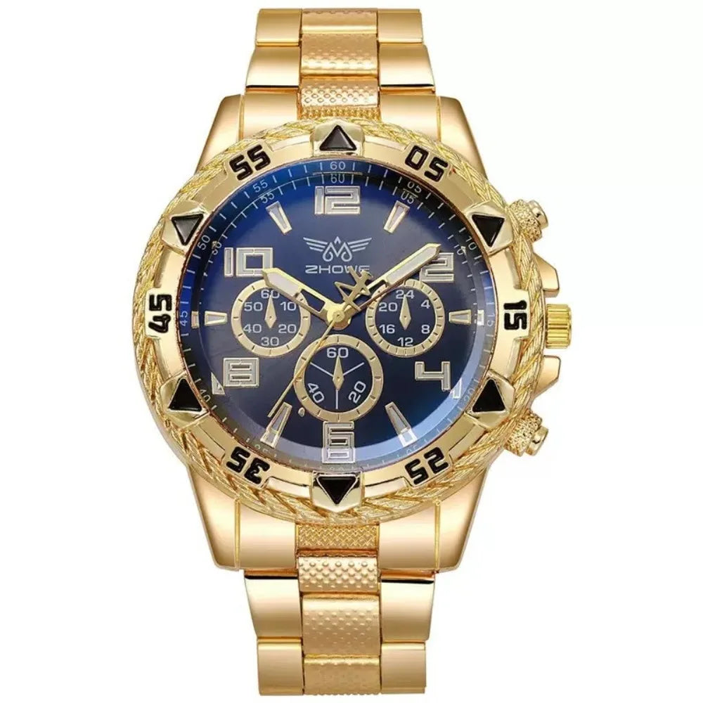 High Quality Stainless Steel Watchband Men Wristwatch Luxury Casual Quartz Watch Large Dial Business Watch