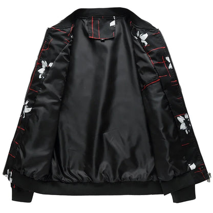 Spring and Autumn Men's Flower Jacket, Large Size Urban Casual Jacket, Multicolor Available