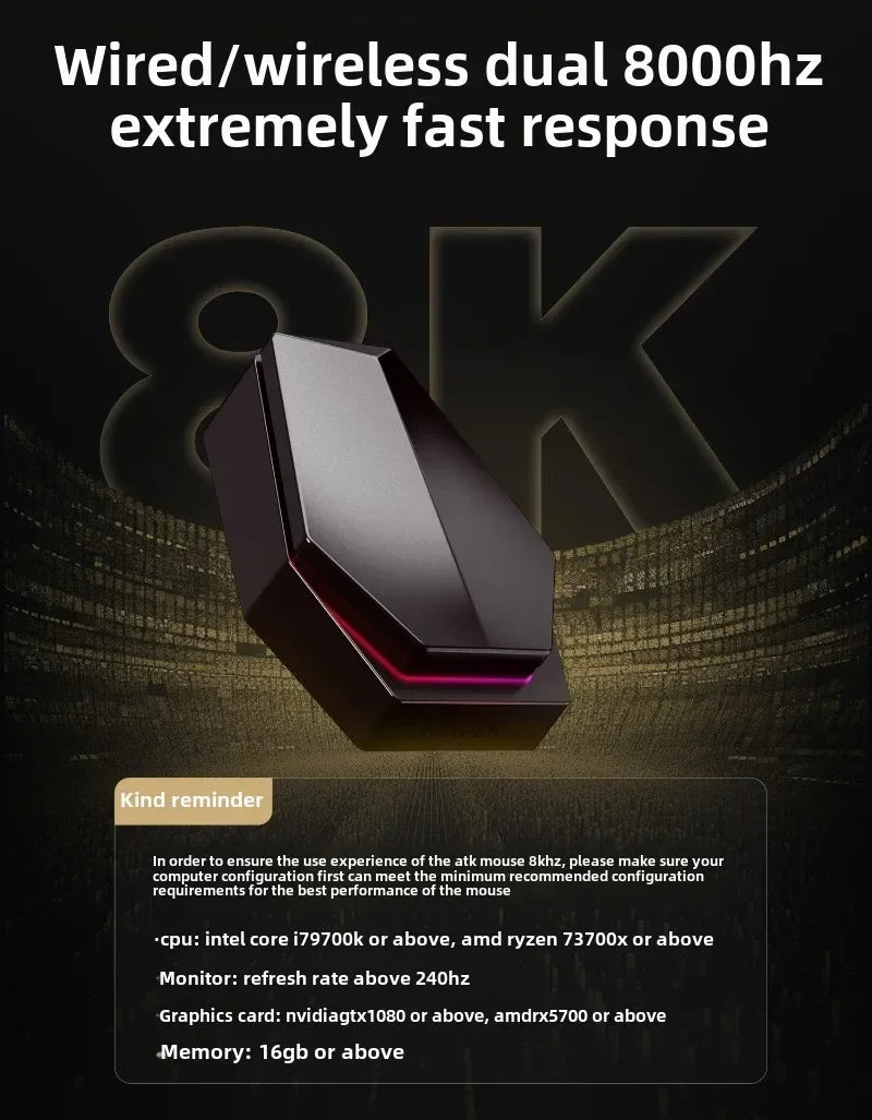 New ATK X1 SE Starlight Wireless Lightweight Mouse PAW3395 26K DPI Hub Page Driver 1000Hz Gaming Mouse PC Player Accessories