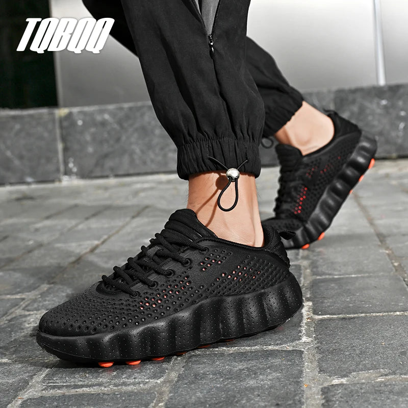 Men's Comfortable Casual Sneakers with Foot Sensing Massage Technology Women's Sports Breathable Lightweight Training Shoes