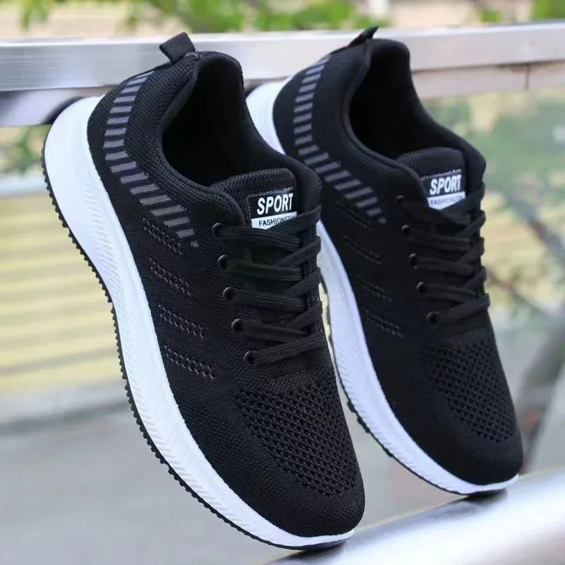 Men's Casual Running Shoes 2025 with Outdoor Anti-Slip Design Gray Flat Sports Shoes Black Fashionable Low-Priced Men's Shoes