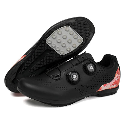 Professional Men's Road Cycling Sneakers, Bike Shoes with SPD MTB Sole, Flat Racing Speed Trail Mountain Bicycle Footwear, Pedal Sports