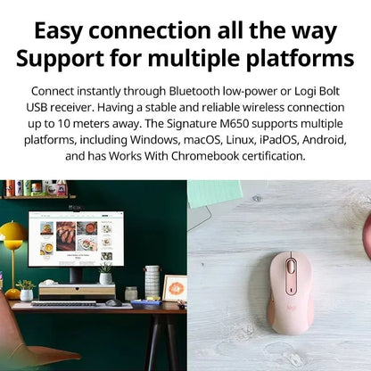Logitech M650 M650L Wireless Bluetooth Silent Mouse Office Laptop Sensor Technology Advanced Optical Programmable Buttons Mice