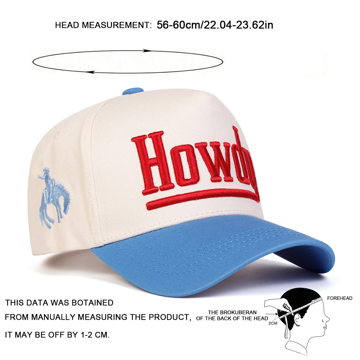Unisex HOWDY Letter Embroidery Baseball Caps Spring Autumn Outdoor Adjustable Casual Hats Sunscreen Hat Sports Cap