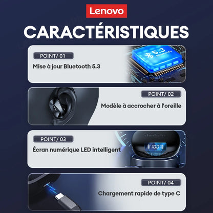 Original Lenovo LP75 TWS Bluetooth V5.3 Headphones Wireless LED Digital Display Earphones Noise Reduction Waterproof Headset New