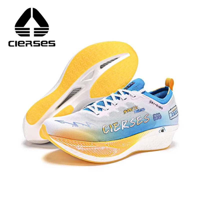 CIERSES Carbon Fiber Plate Marathon Running Racing Shoes Men Professional Stable Support Shock-Relief Rebound Training Shoes