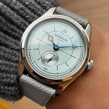 The New MERKUR Cross Line Sector Dial Green Retro Casual Watch for Men Business Series Manual Chorded Watch Relogio Metal