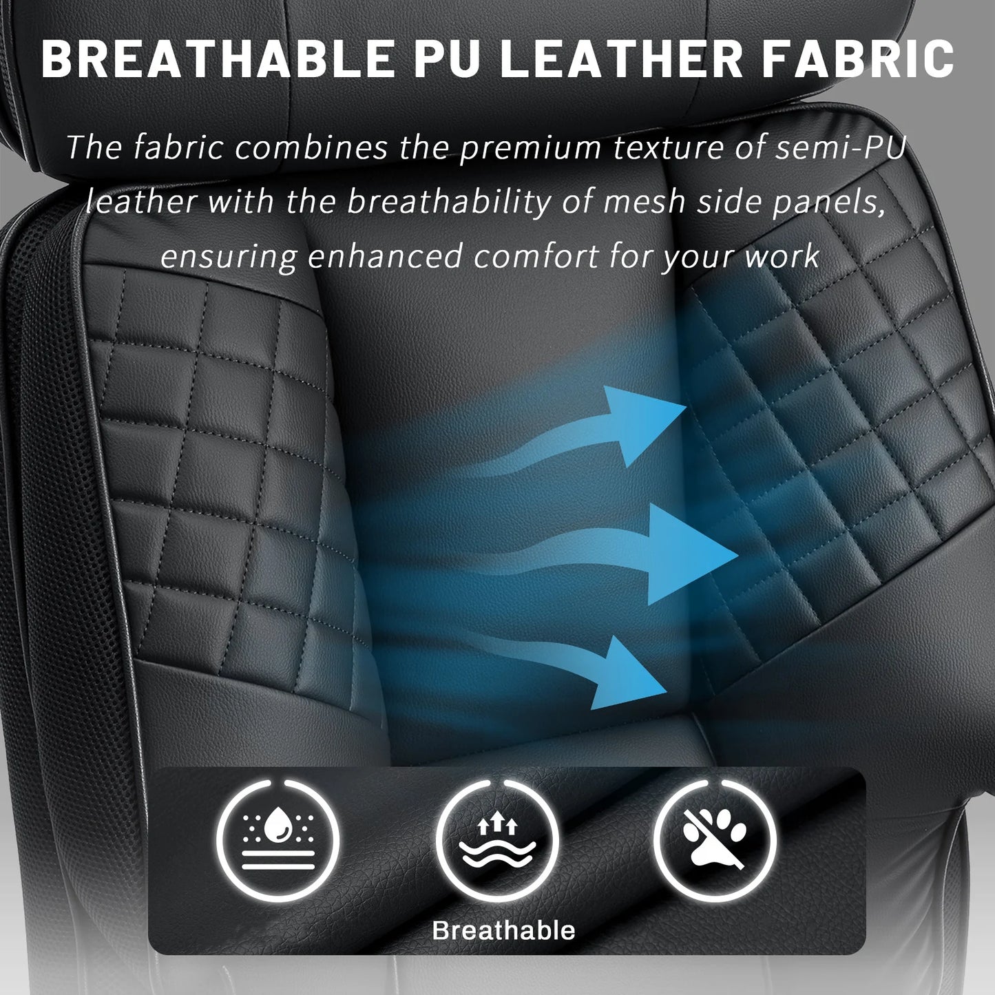 Executive Office Chair with Foot Rest and Waist Lumber Support, Ergonomic Gaming Chair with Adjustable Height Headrest for Home