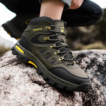 Outdoor Waterproof Hiking Boots for Men and Women, Spring and Autumn, Wear-Resistant Mountain Sports Boots, Hunting Sports Shoes