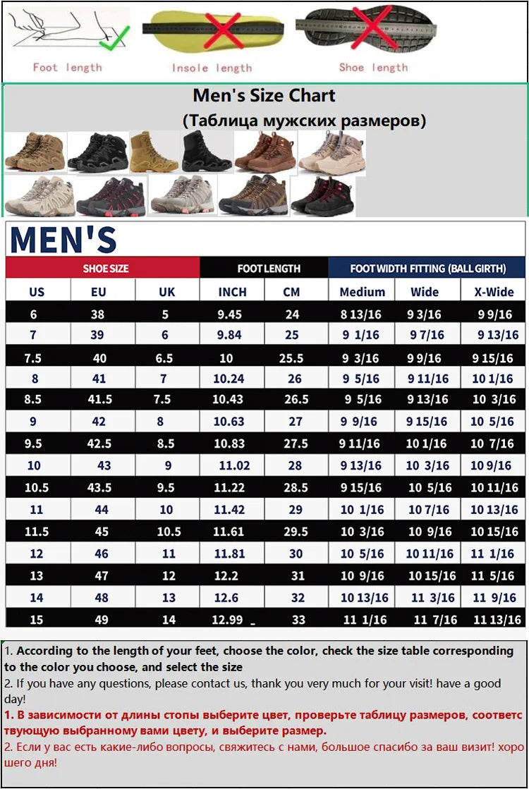 ROCKROOSTER Hiking shoes Men waterproof hunting Boots Tactical Desert Combat Boots trekking Ankle mountian cow Leather Sneakers