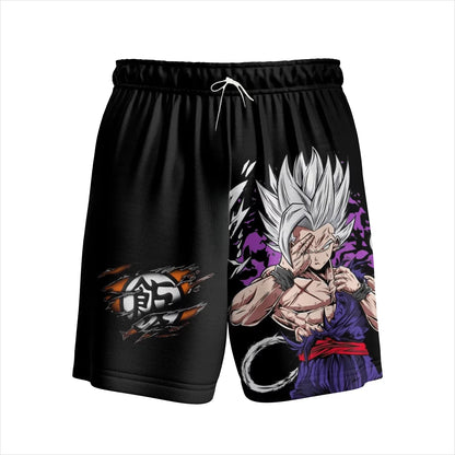 Dragon Ball Gohan Beast Kanji Logo Print Quick Dry Shorts 2026 Summer Plus Size Casual Shorts for Anime Fans Adults & Kids Y2k