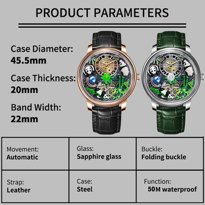 PINDU Panda National Treasure Series Mechanical Watch Men M2791B Movement Sapphire Mirror Waterproof Automatic Mechanical Watch