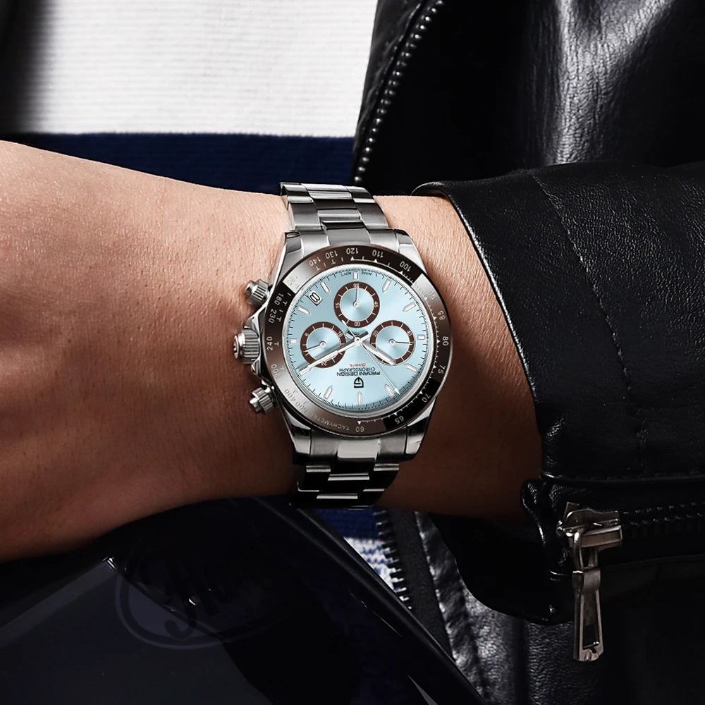 Vyriškas laikrodis „PAGANI DESIGN“ – modelis su spalvotais ciferblatais, prabangus kvarcinis rankinis laikrodis, chronografas su mechanizmu