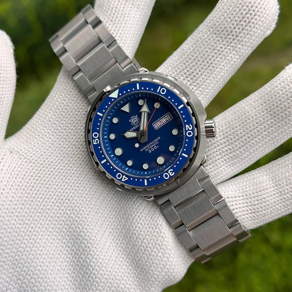 STEELDIVE Top Brand Day Function 47.5mm 300M Waterproof Sapphire Glass Ceramic Bezel NH36 Automatic Dive Can Tuna Watch for Men