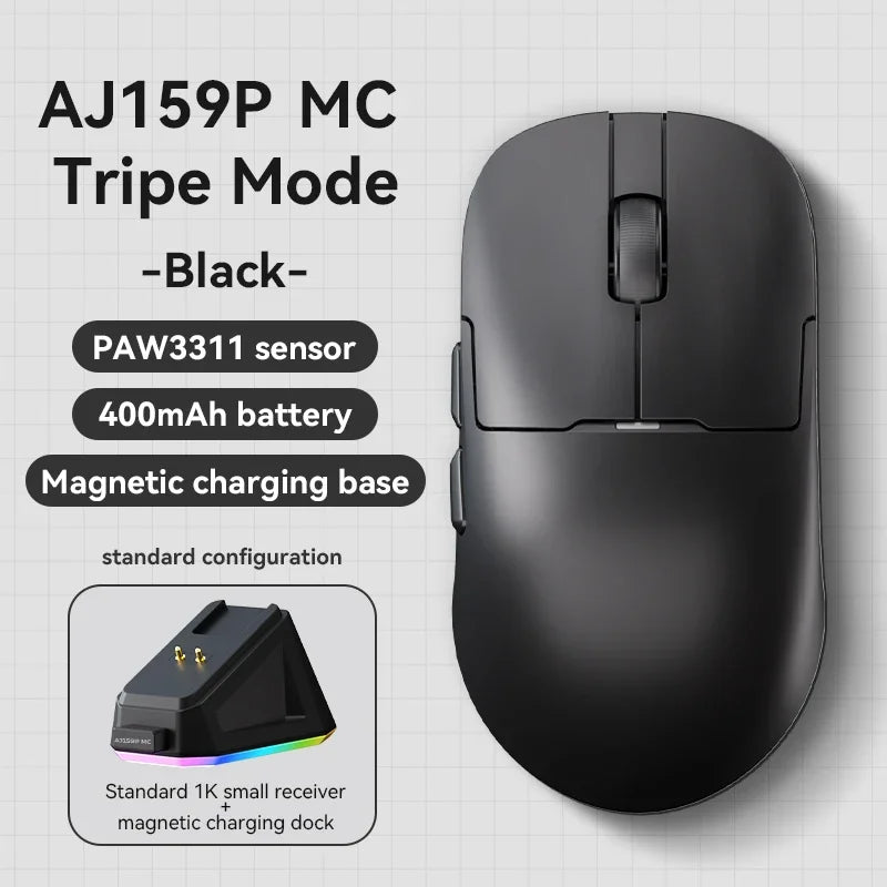 Ajazz AJ159 PRO/APEX Gaming Mouse 8000Hz Rebound Rate Paw3950 Color Screen Magnetic Stand AJ159P Office & Gaming