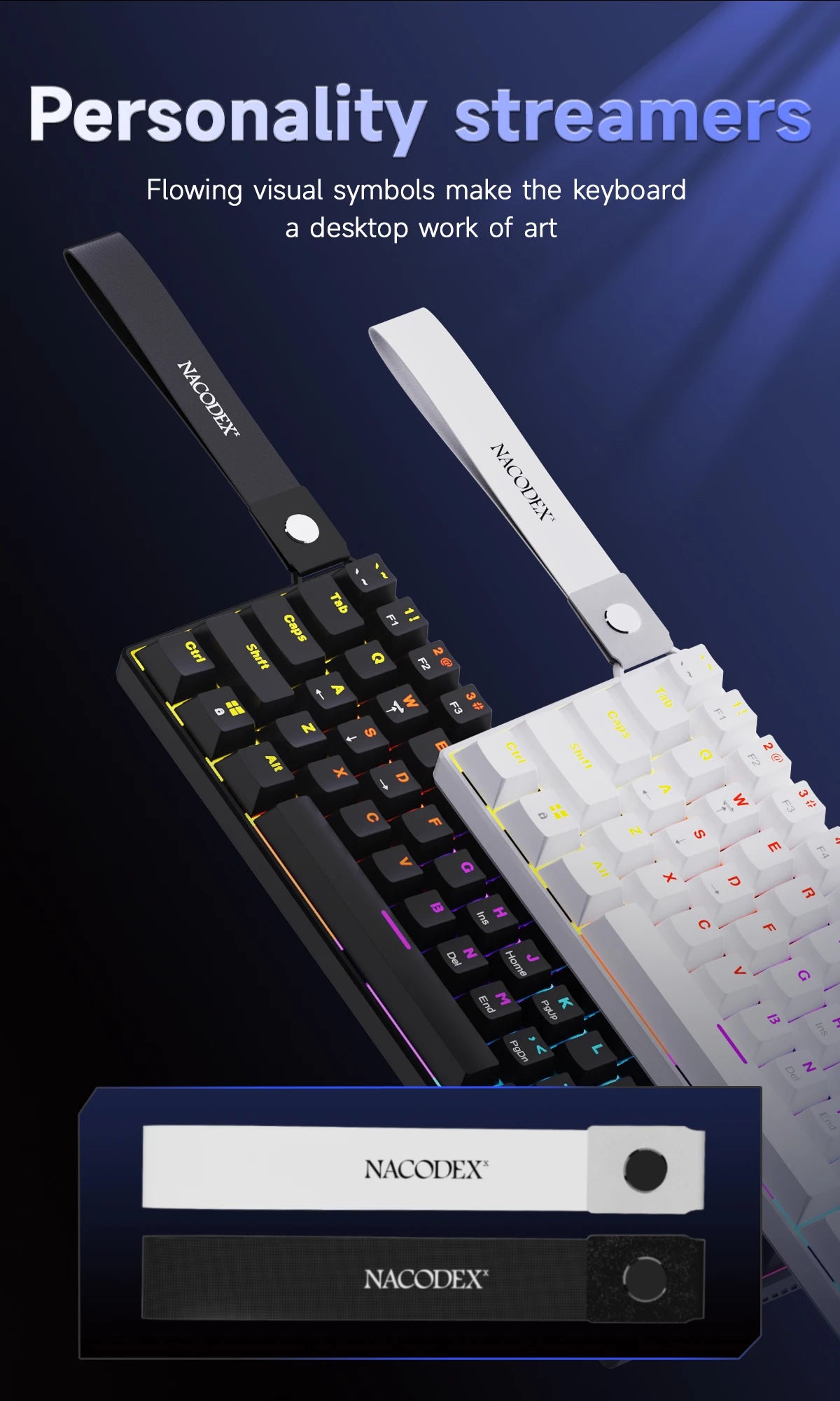 Ajazz NK61 Wired Mechanical Gaming Keyboard 61 Keys RGB Hot-Swap Mixed Color Red Switch Compatible with Win/Mac for Gamers