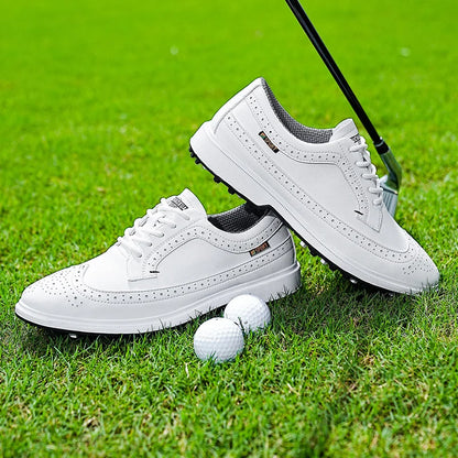 Professional Golf Shoes Men High-Quality Leather Breathable Sports Shoes Golf Competition Training Shoes Plus Size Shoes 39-47#