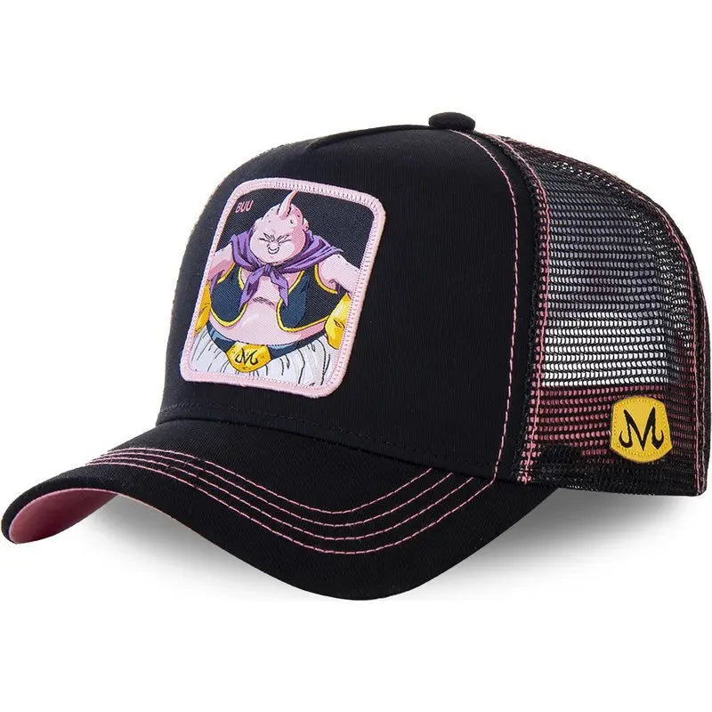 Șapcă Dragon Ball Son Goku de vară pentru călătorii, cu cozoroc, pentru bărbați, brodată, în stil hip-hop, din plasă, cu vizieră de soare, șapcă de baseball, pentru sport în aer liber