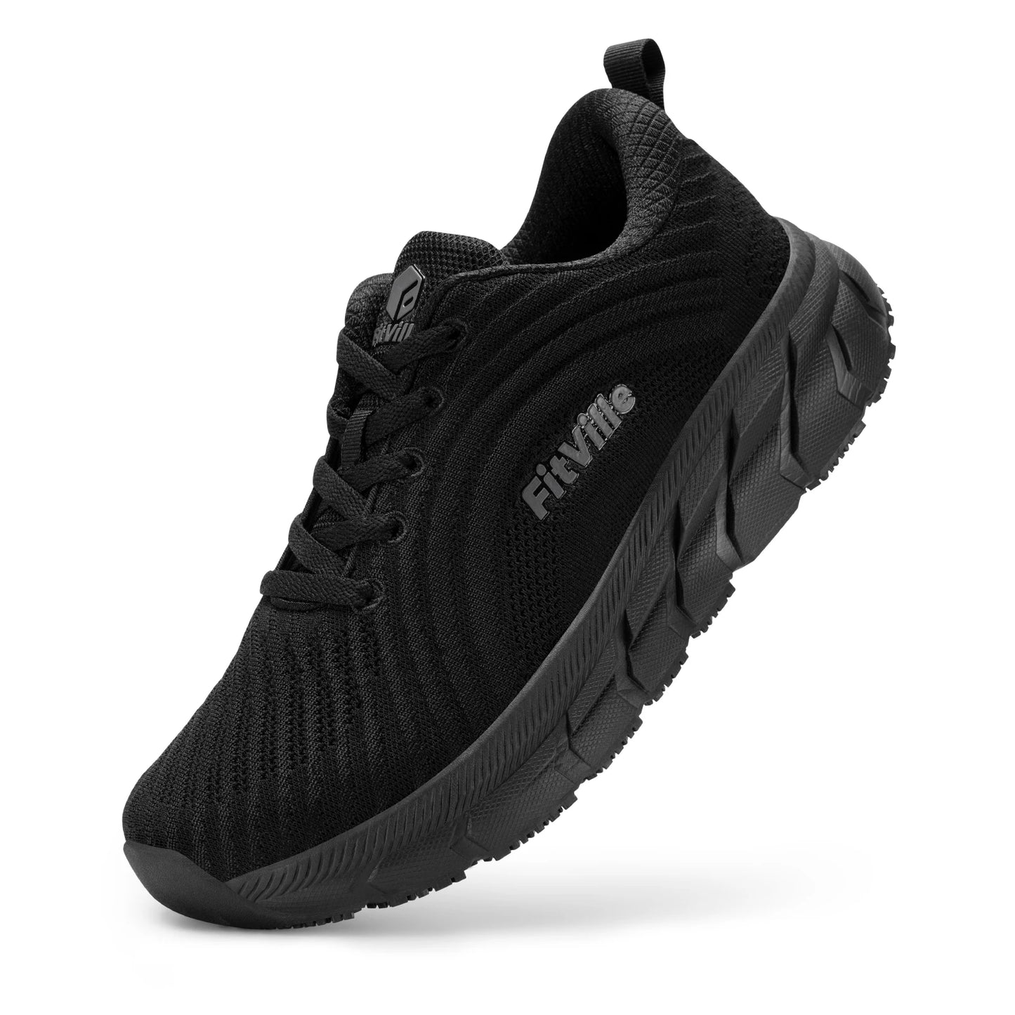 FitVille-schoenen met brede teenruimte voor heren, goed gedempte extra brede schoenen, antislip, breed, lichtgewicht en ademend, voor hardlopen