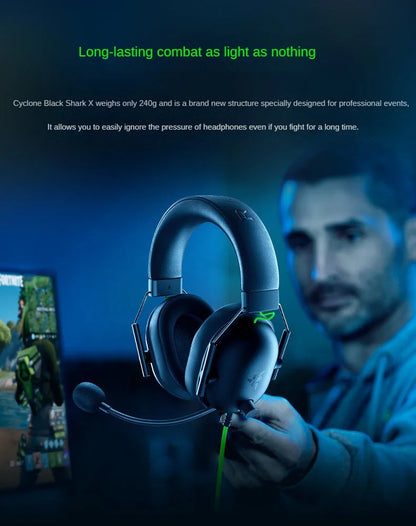 RAZER BLACKSHARK  V2 X Headphones sports Game Headset with Microphone 7.1 Surround Sound Video Gaming Earphone Wired for PC PS4