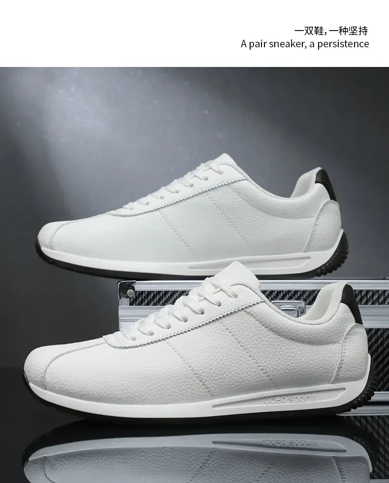 Leisure Running Summer Fashion Anti-Slip Mountaineering PU Leather Sports Shoes, Tennis Trend, Hot Selling Men’s White Flat Shoes